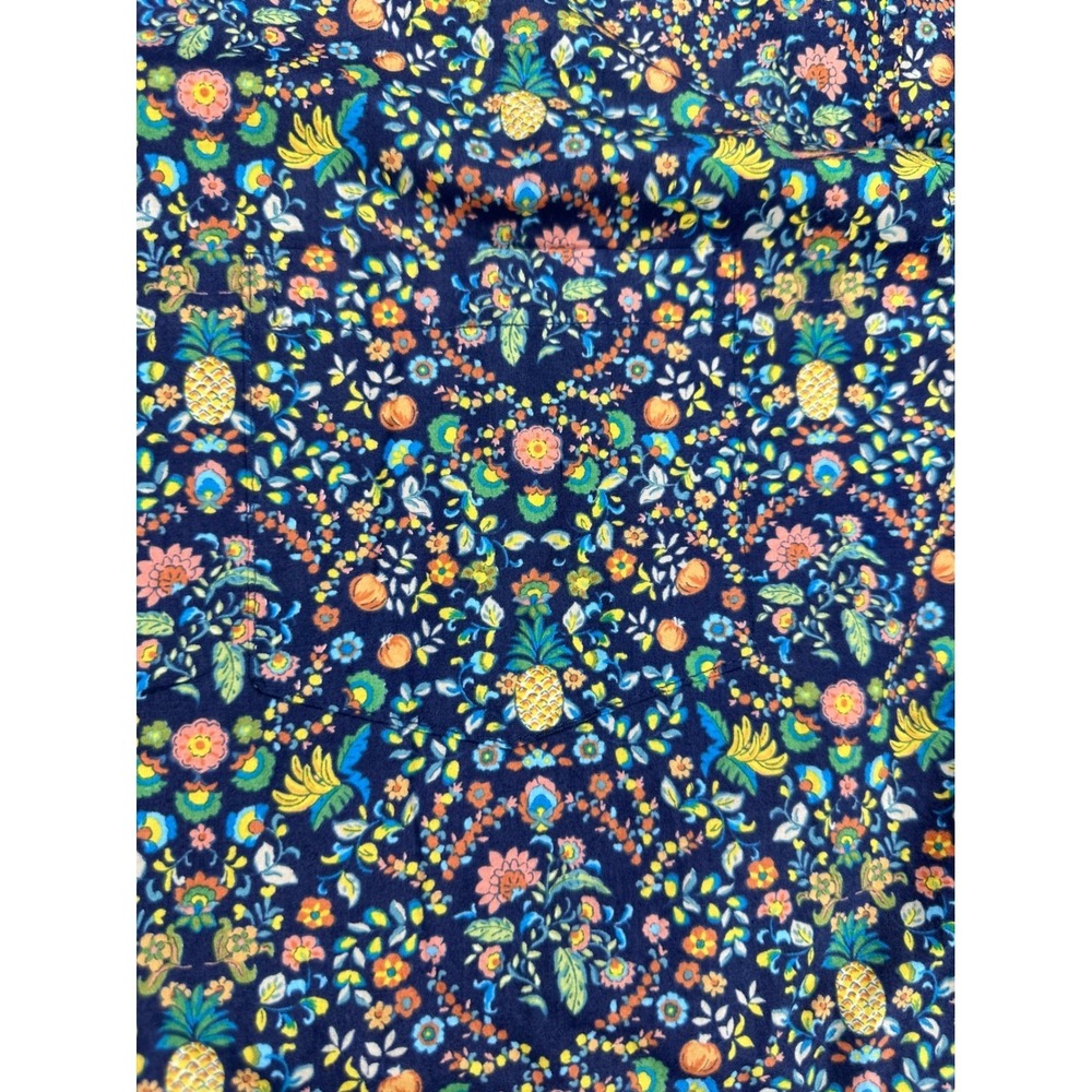 Tori Richard Mens XL Aloha Shirt Pineapple Floral Navy Blue Button Up Hawaii - Picture 7 of 7